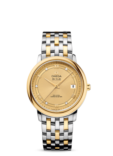 Omega De Ville Prestige Co-Axial 36.8 Stainless Steel / Yellow Gold / Vintage Champagne / Bracelet
